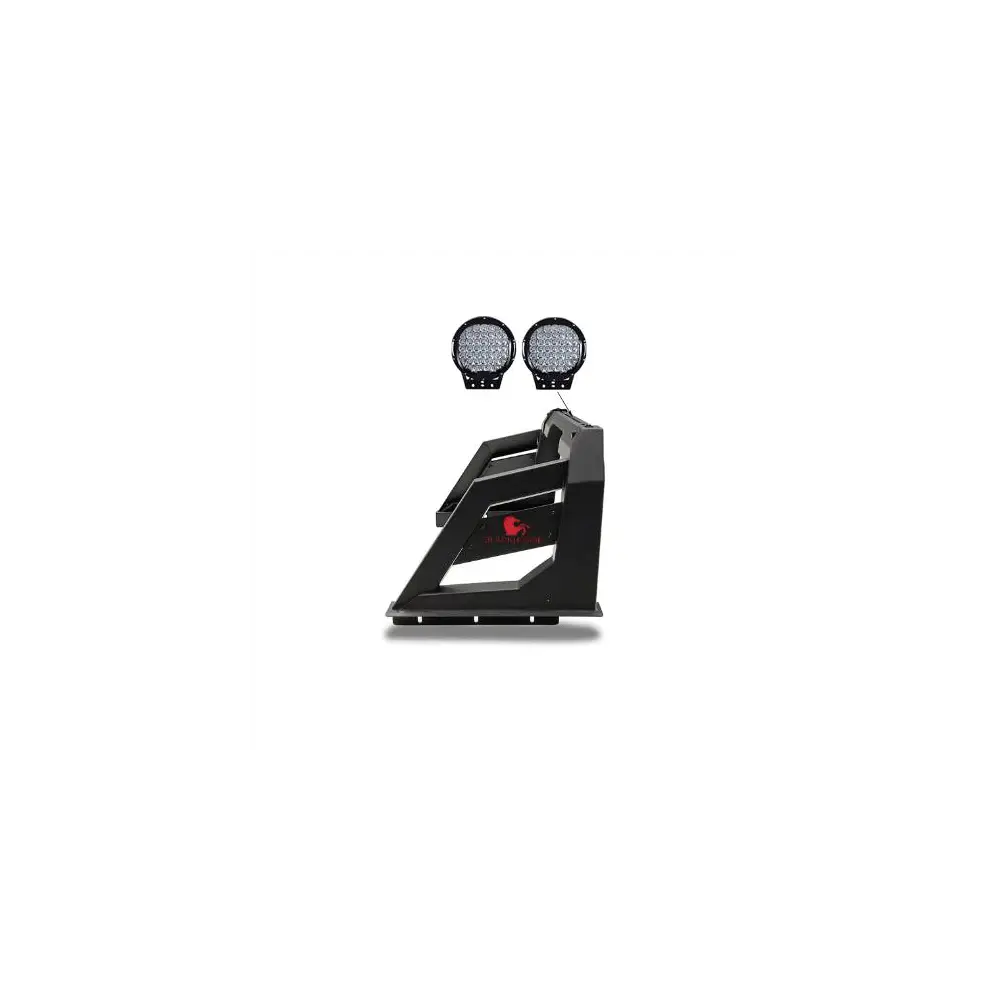 Armour Roll Bar Kit w/ Lights - Matte Black Steel - BLKRB-AR3B-PL69B